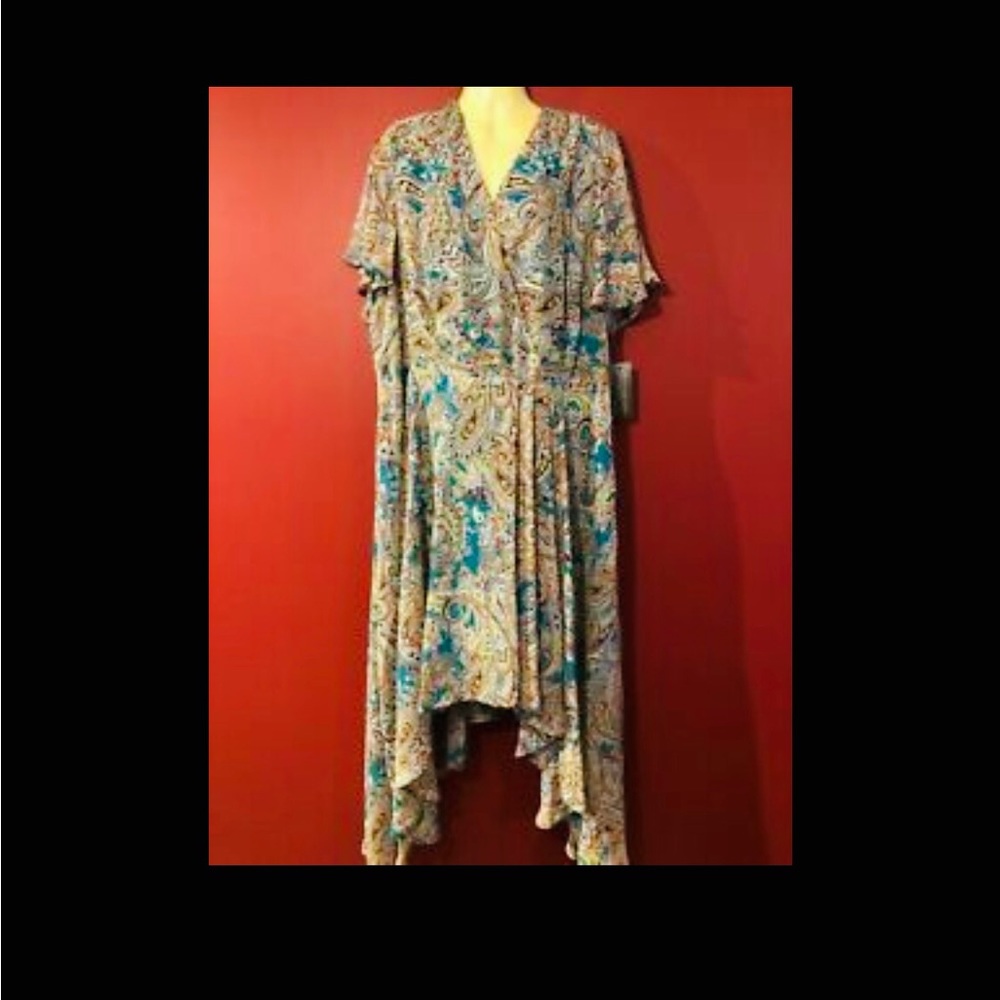 Paisley Midi Plus Sized Dress